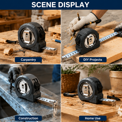 High Accuracy Steel Tape Measure, Self-Locking & Magnetic Hook Measuring Tape
