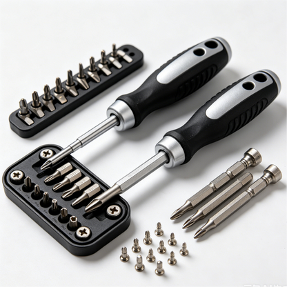 Multi-Function Screwdriver Set with S2 Steel Bits, Magnetic & Ergonomic Handle