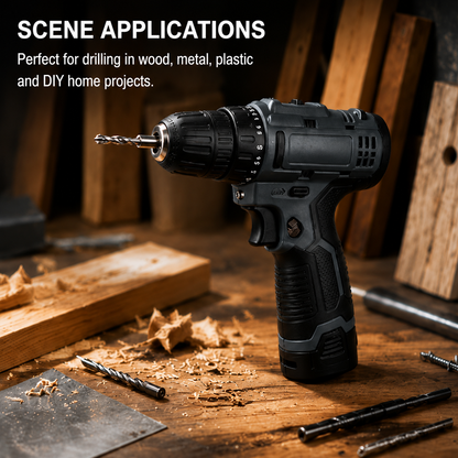 18+1 Torque Cordless Drill, 2-Speed Lithium-Ion Power Drill for Home & DIY