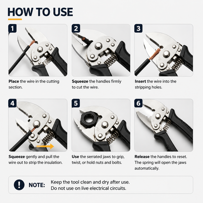 Adjustable Multi-Function Locking Pliers, Gripping, Stripping & Cutting Tool