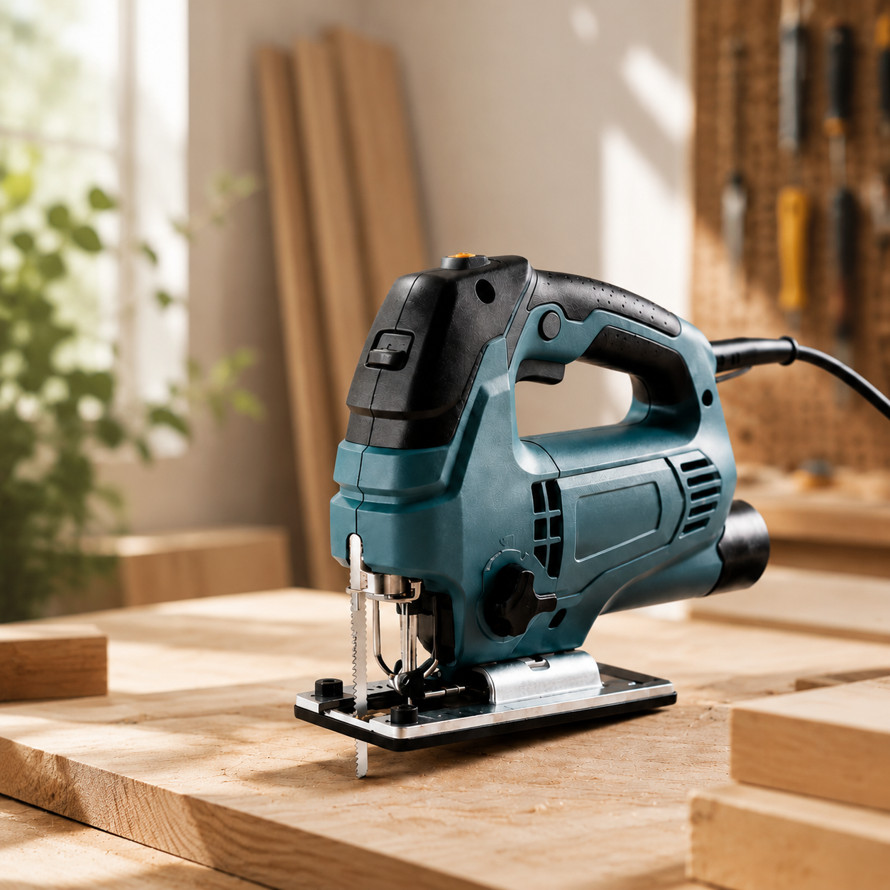Electric Curve Saw with Dust Blower, Adjustable Speed Jigsaw for DIY & Home Improvement
