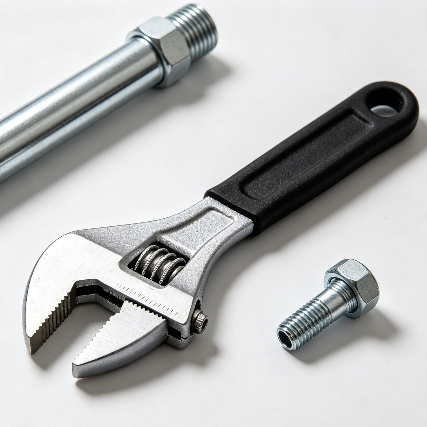 Versatile Adjustable Wrench, Precision Jaw for Multiple Fastener Sizes
